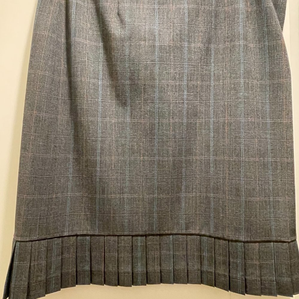 St. John Plaid Print knee length skirt